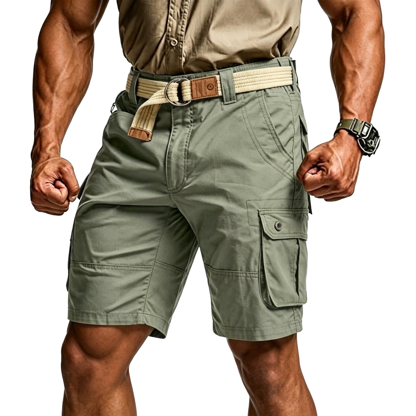 Men's Tactical Cargo Shorts with Multifunctional Pockets