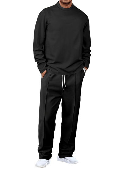🔥Men'S Solid Color Waffle Casual 2pcs Set