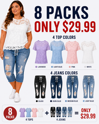 🔥🔥8-PACK (4 Jeans+4 Shirts)