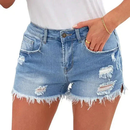 Women's Casual Mid Rise Denim Shorts