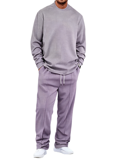 🔥Men'S Solid Color Waffle Casual 2pcs Set