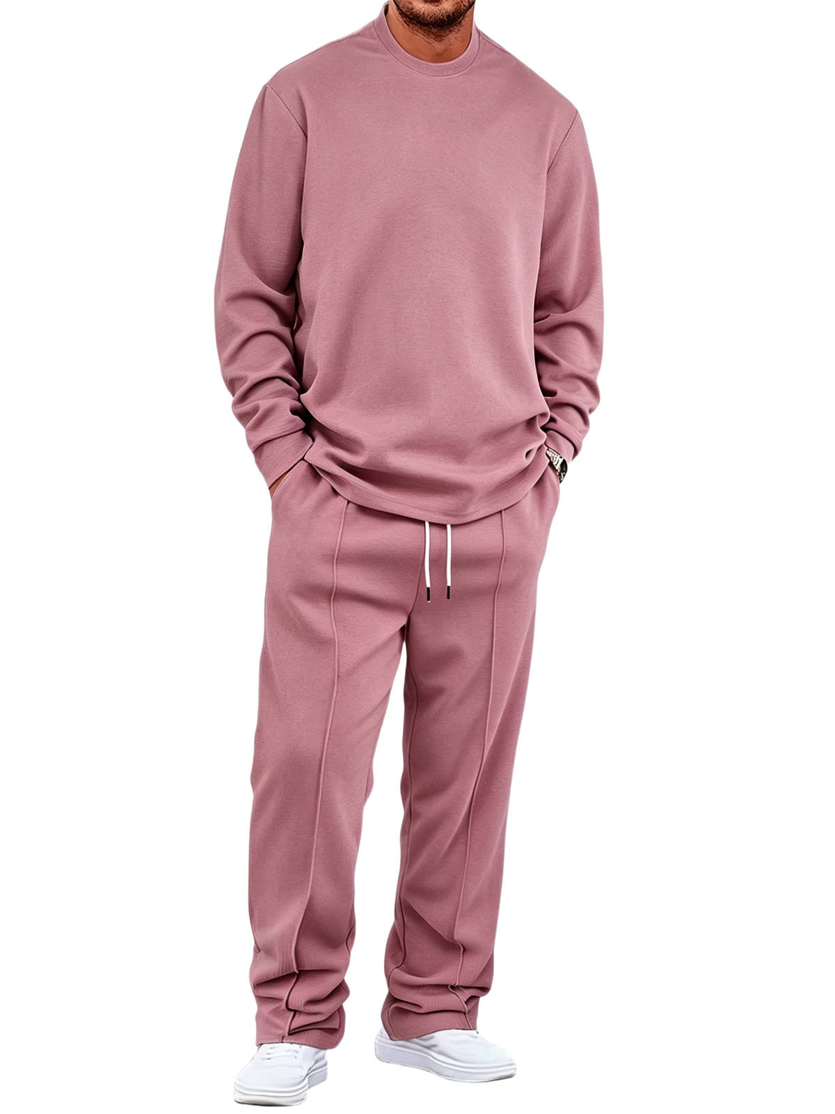 🔥Men'S Solid Color Waffle Casual 2pcs Set