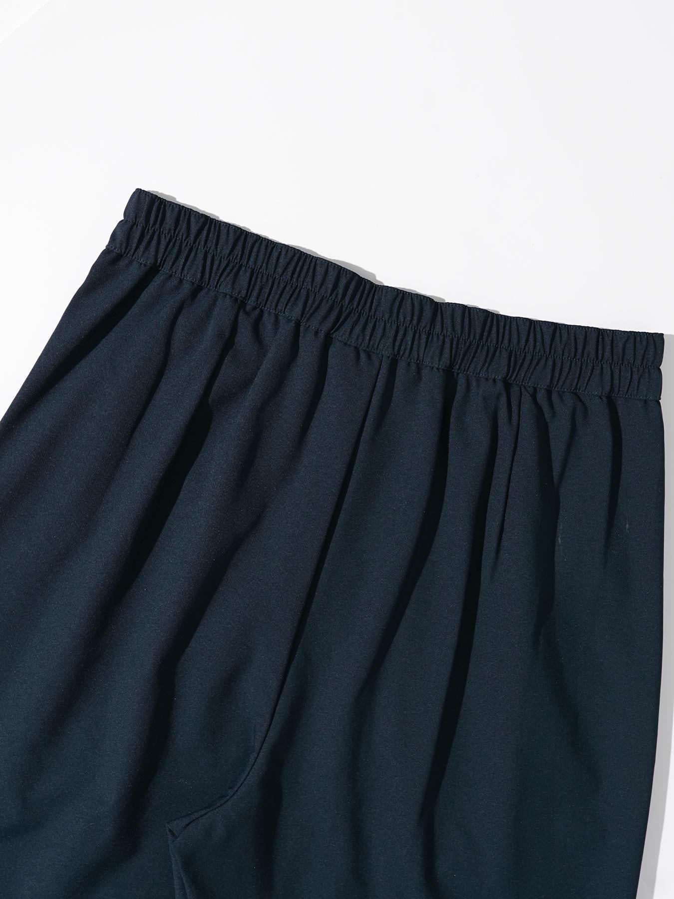 Women's Casual Solid Color Elastic Waist Button-Fly Pants
