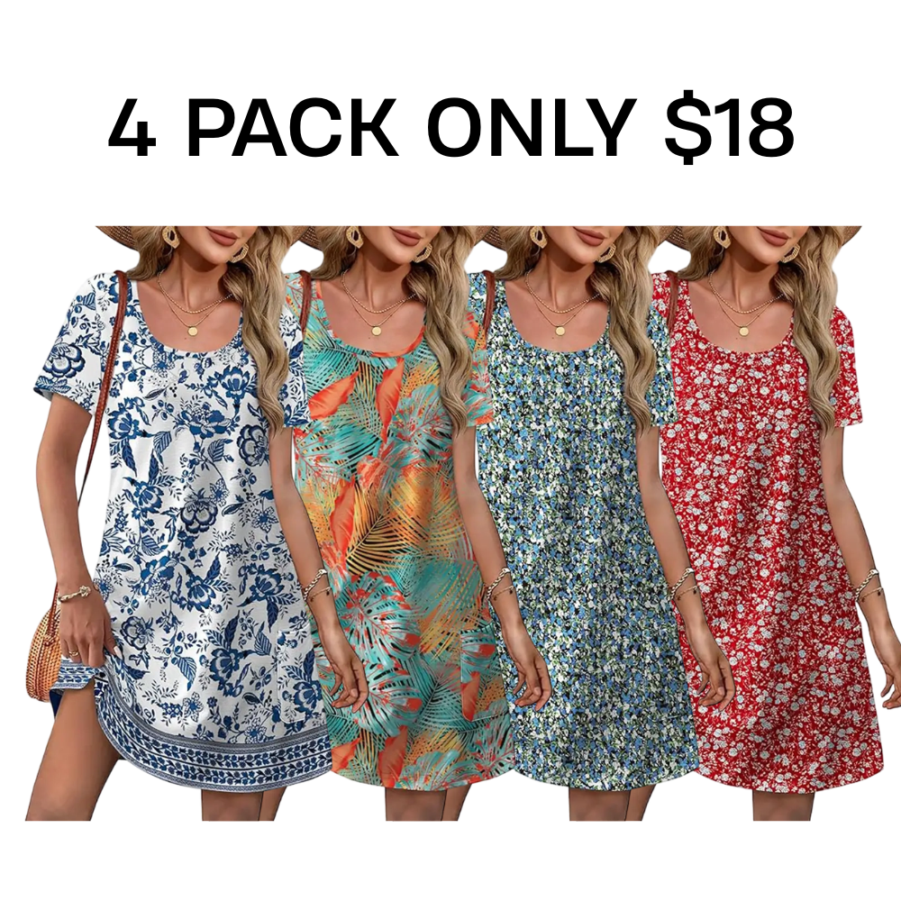 2026 Women‘s V Neck Wedding Summer Dress with pockets