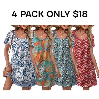 2026 Women‘s V Neck Wedding Summer Dress with pockets