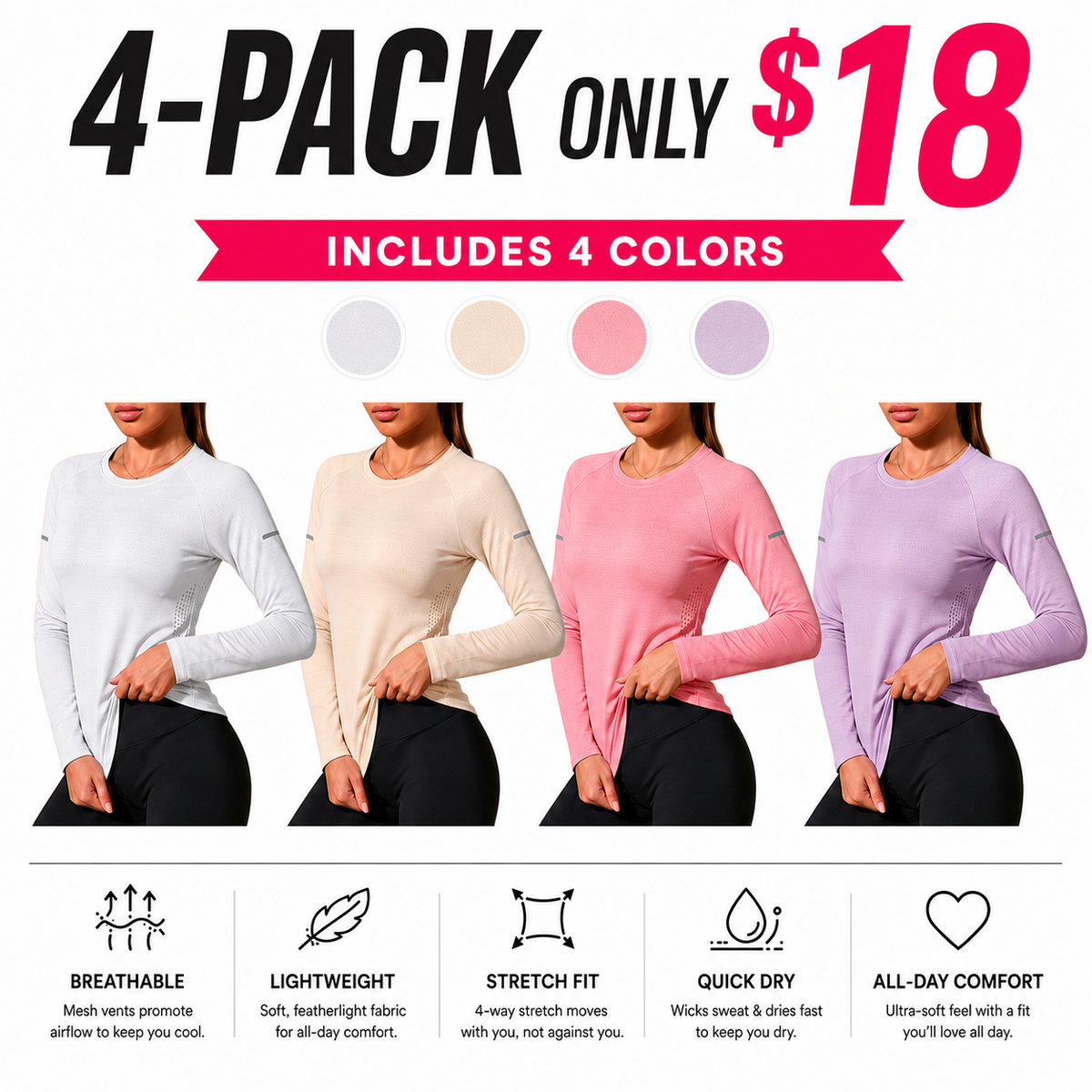 Quick-Dry T-Shirt – Breathable Lightweight Workout & Casual Activewear
