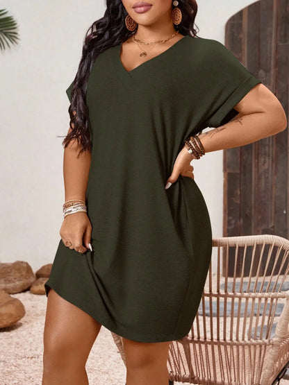🔥Summer Hot Sale🔥Plus Size Women's Loose T-Shirt Dress