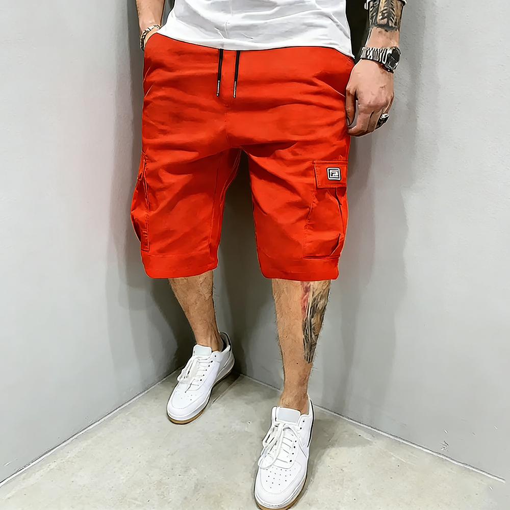 Men's Pockets Drawstring Cargo Shorts