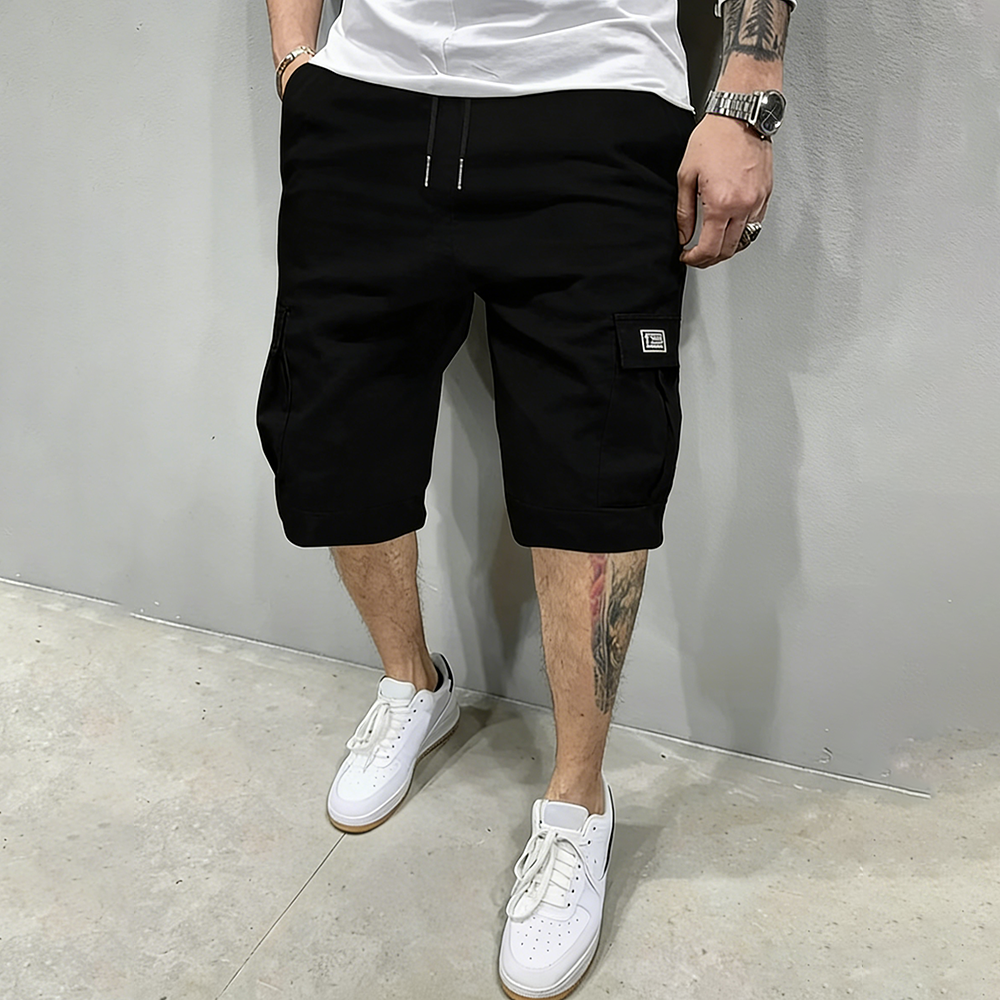 Men's Pockets Drawstring Cargo Shorts