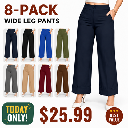 Women's Casual Solid Color Elastic Waist Button-Fly Pants