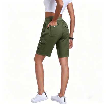 🔥90%off only today🔥[Available in 16 colors]Women's lightweight quick drying outdoor shorts with multifunctional pockets and elastic waistband, suitable for hiking and camping