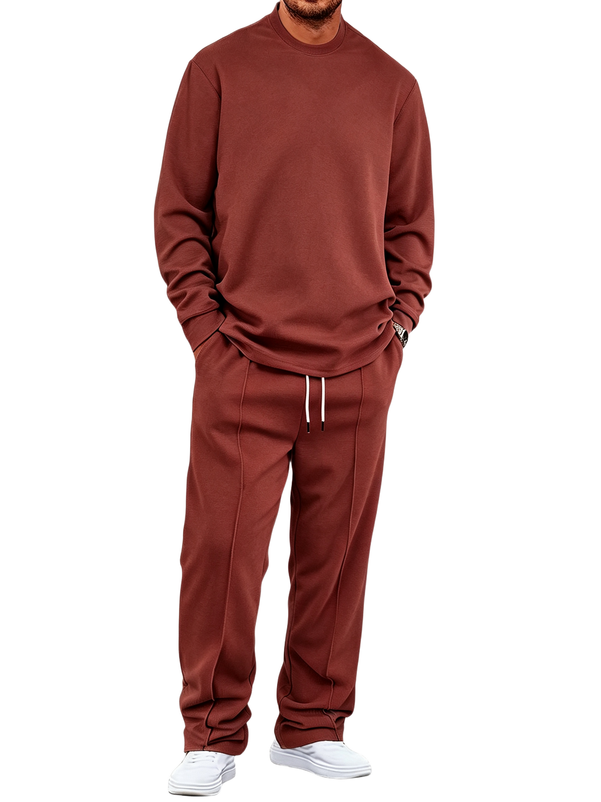 🔥Men'S Solid Color Waffle Casual 2pcs Set