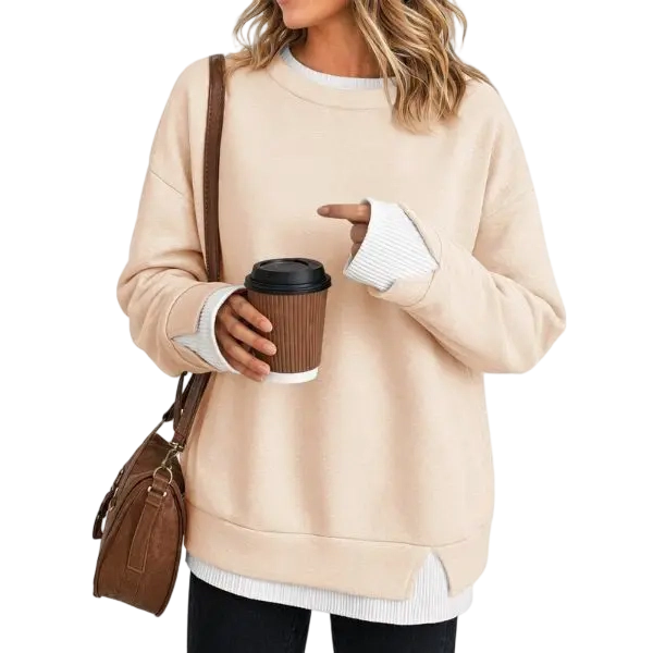 Women's Fake Two Piece Layered Sweatshirt