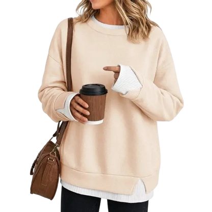 Women's Fake Two Piece Layered Sweatshirt
