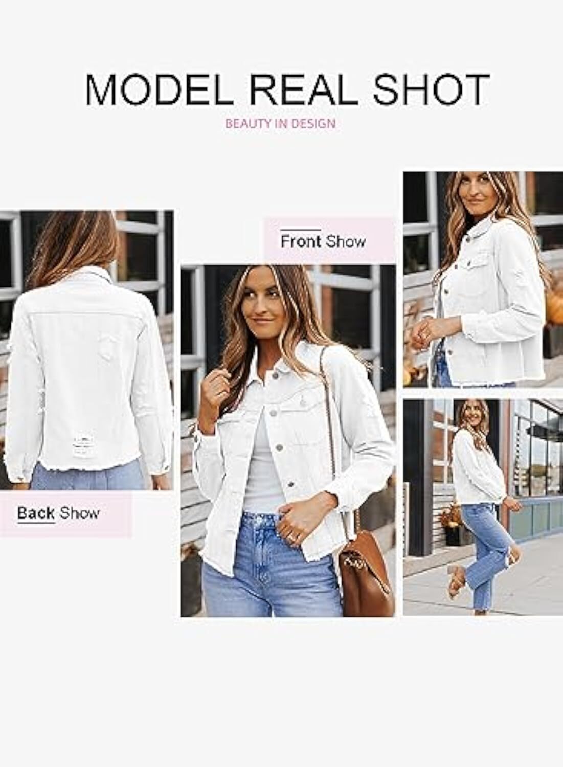 🔥Last day promotion⏰—Womens Washed Crop Denim Jacket With Pockets