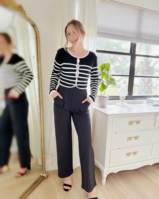 🌞Summer Hot Sale🔥Women's High-Waisted Loose Business Casual Yoga Pants with Pockets