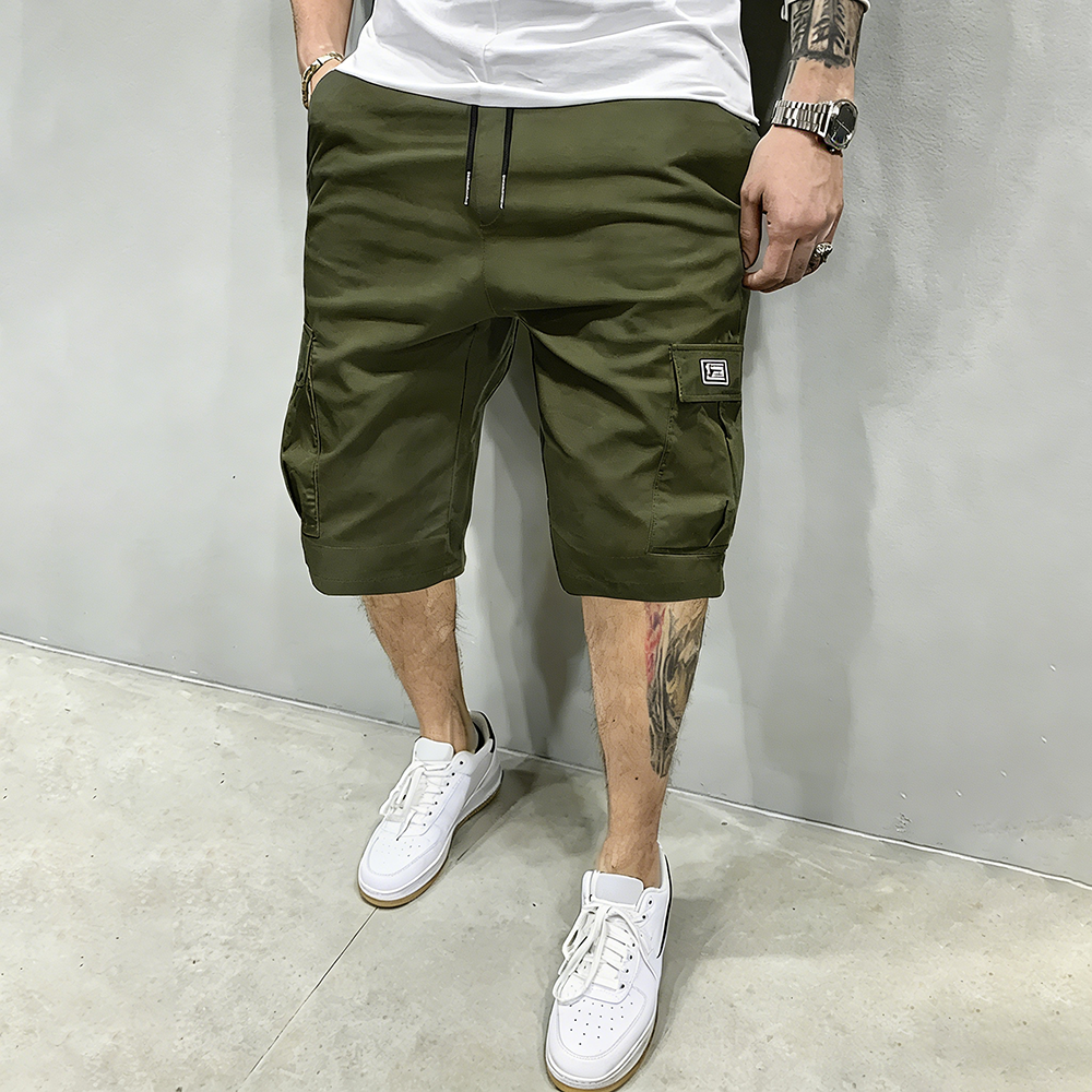Men's Pockets Drawstring Cargo Shorts