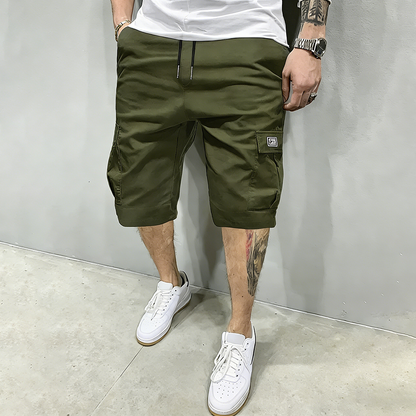 Men's Pockets Drawstring Cargo Shorts