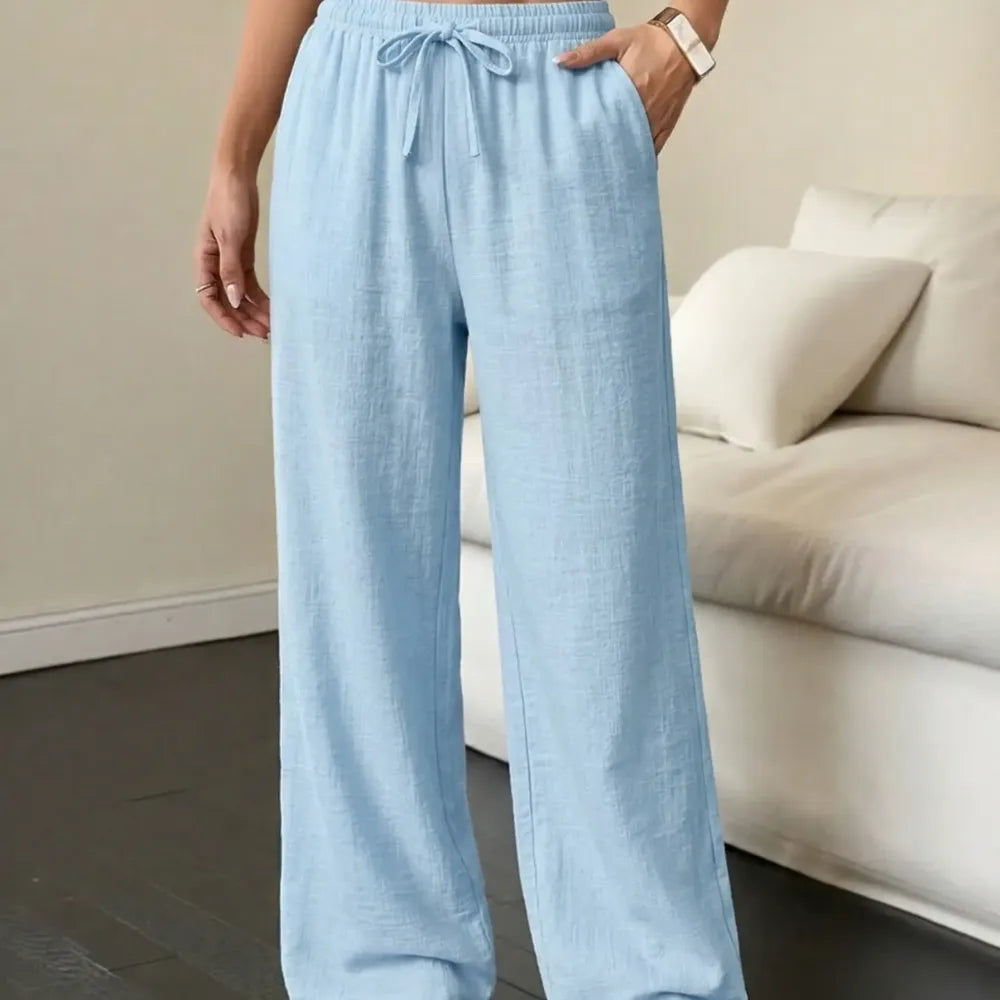 Casual waist-cinching pants suitable for couples and unisex wear, ideal for all seasons; versatile and easy to pair