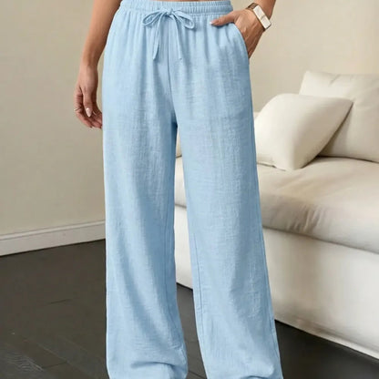 Casual waist-cinching pants suitable for couples and unisex wear, ideal for all seasons; versatile and easy to pair