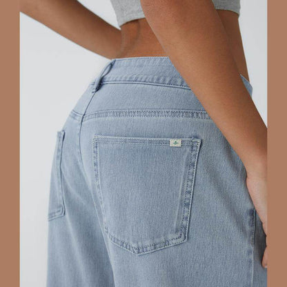 💝 Last Day Deal⏰ Flex Low-Rise Asymmetric Baggy Wide-Leg Washed Jeans with Zipper Pockets