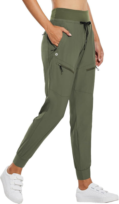 ⏰8-PACK ONLY $24.99-Women's UPF50+ Quick-Dry Joggers: High Waist Hiking Pants w/5 Zips