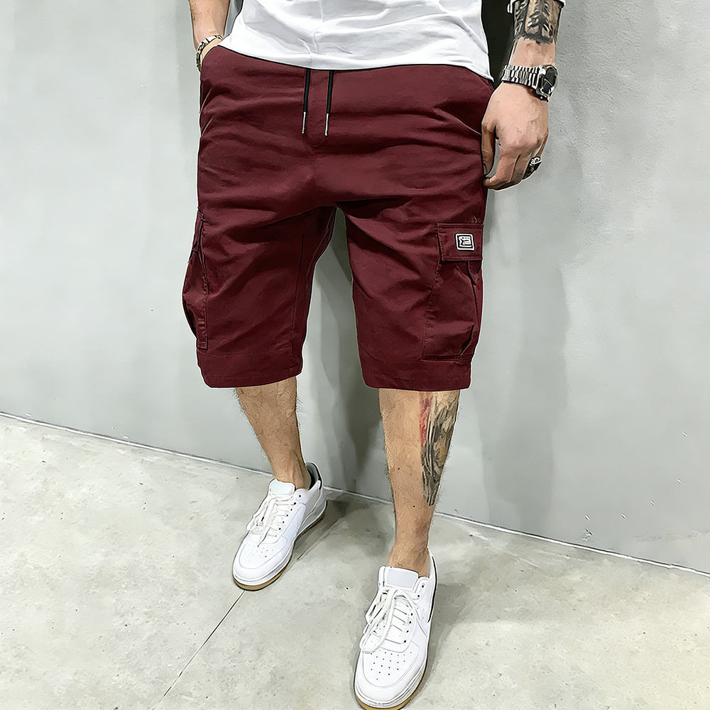 Men's Pockets Drawstring Cargo Shorts