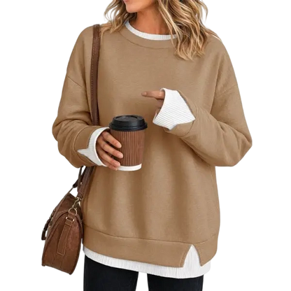 Women's Fake Two Piece Layered Sweatshirt