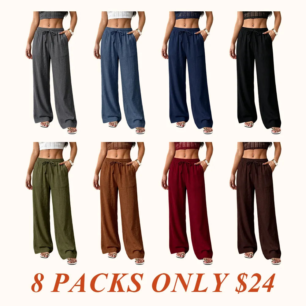 Casual waist-cinching pants suitable for couples and unisex wear, ideal for all seasons; versatile and easy to pair
