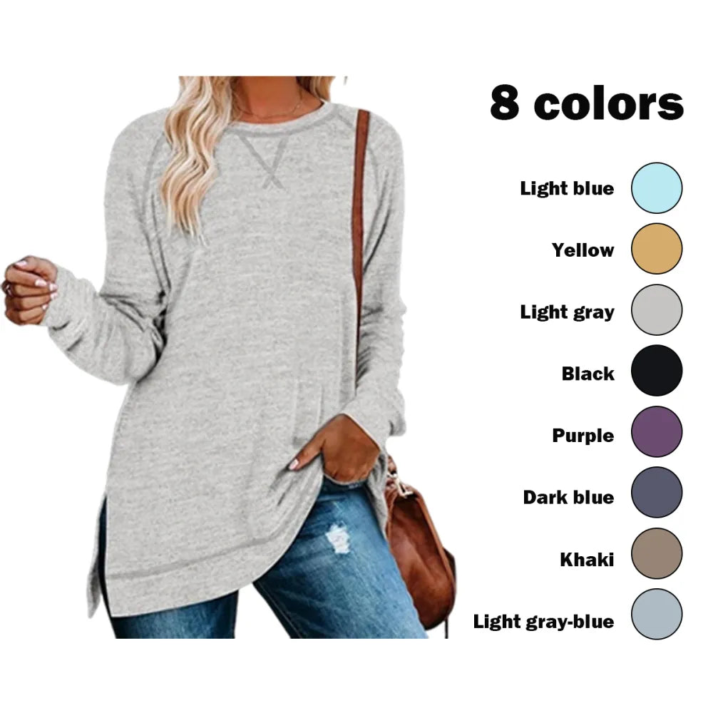 Women’s Long Sleeve Tunic Tops Bundle – 12 or 18 Colors Included