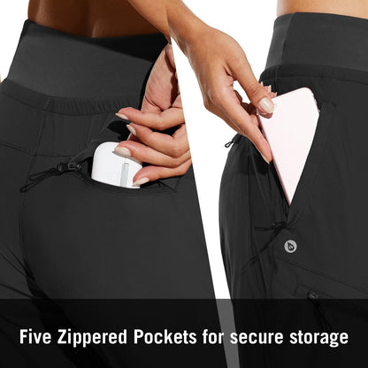 ⏰8-PACK ONLY $24.99-Women's UPF50+ Quick-Dry Joggers: High Waist Hiking Pants w/5 Zips