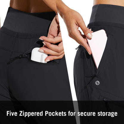 ⏰8-PACK ONLY $24.99-Women's UPF50+ Quick-Dry Joggers: High Waist Hiking Pants w/5 Zips