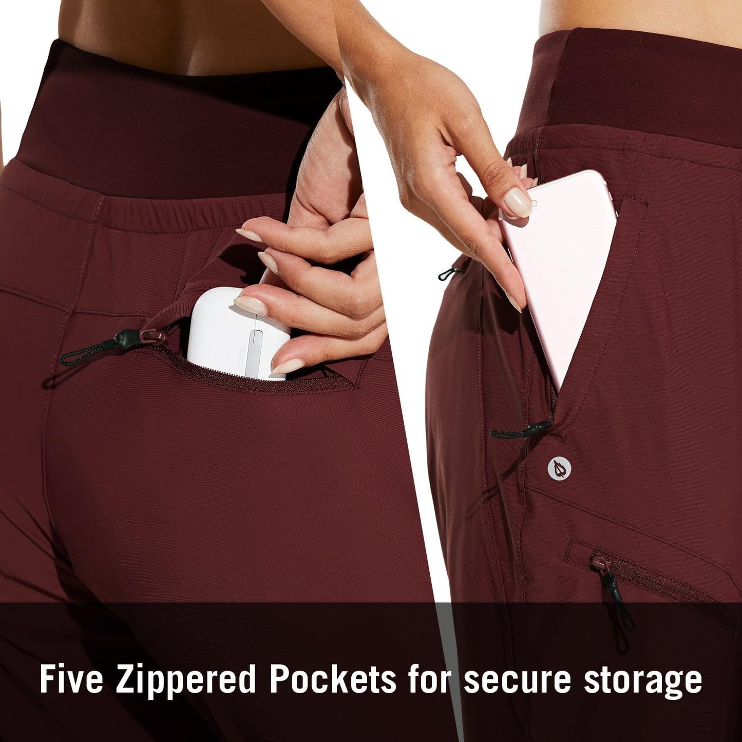 ⏰8-PACK ONLY $24.99-Women's UPF50+ Quick-Dry Joggers: High Waist Hiking Pants w/5 Zips