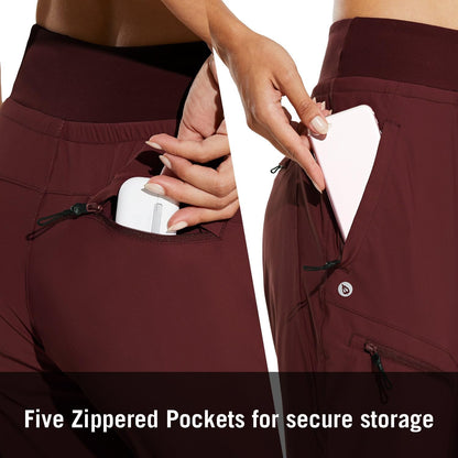 ⏰8-PACK ONLY $24.99-Women's UPF50+ Quick-Dry Joggers: High Waist Hiking Pants w/5 Zips