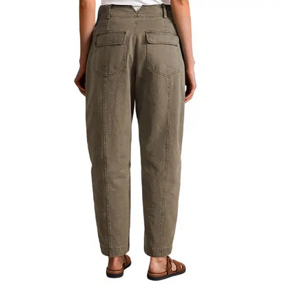 💝Last Day Promotion⚡- Solid Mid-Rise Baby Barrel Pants, High Stretch, Deep Pockets-6
