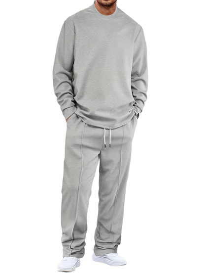 🔥Men'S Solid Color Waffle Casual 2pcs Set