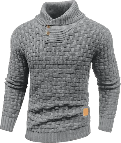 🧶 Men’s Shawl Collar Knit Sweater – Classic Warmth. Effortless Style. Smart Comfort for the Cold Season