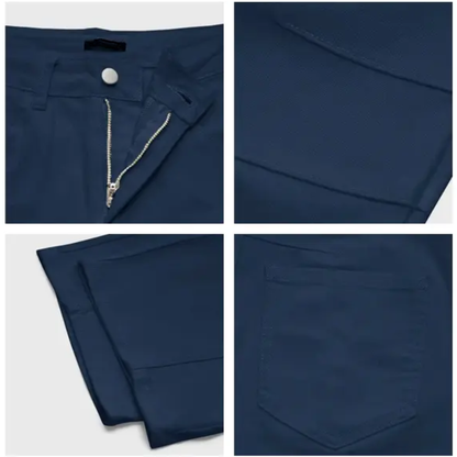 💝Last Day Promotion⚡- Solid Stitch Detail Mid Waist Crop Baby Barrel Pants