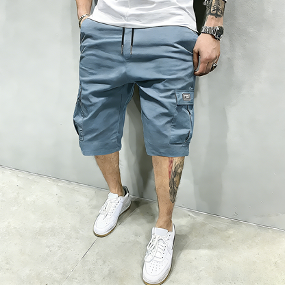 Men's Pockets Drawstring Cargo Shorts