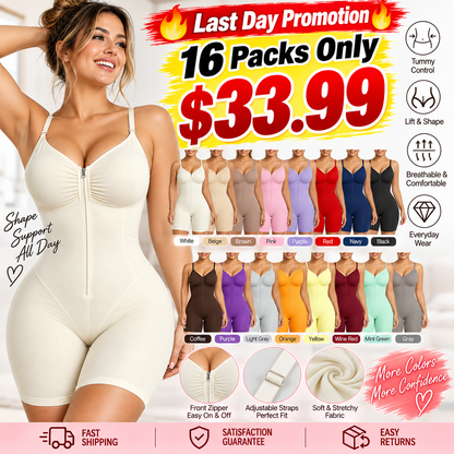 Shapewear for Women Tummy Control Bodysuits Zip-Up Comfort Ultra Stretch Fabric Customizable Fit Breathable Mesh Design Comfortable Fit