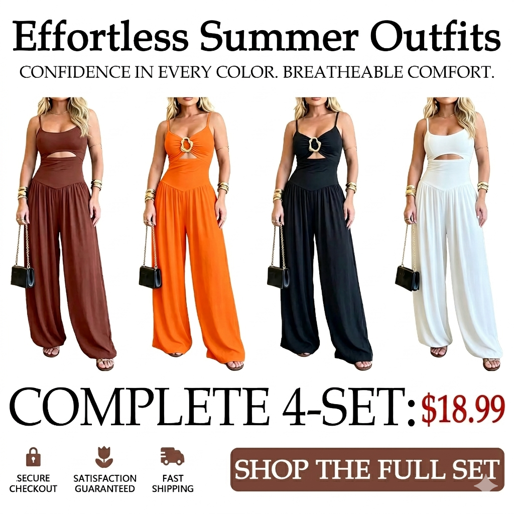 Women’s Backless Cut-Out Cami Jumpsuit with Pockets