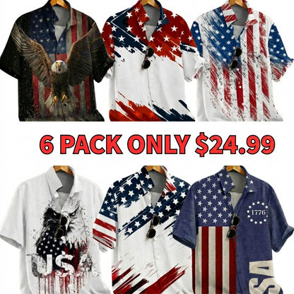 Men's July 4th US 250th Anniversary American Flag 1776 Shirt
