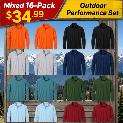 Men's UPF 50+ Quick-Dry 1/4-Zip Performance Shirt 8-Pack