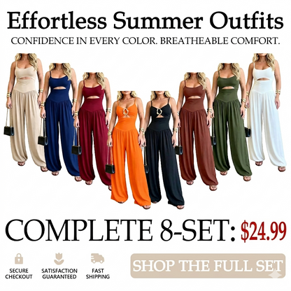 Women’s Backless Cut-Out Cami Jumpsuit with Pockets