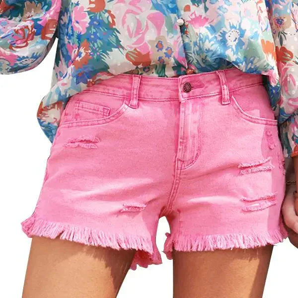 Women's Casual Mid Rise Denim Shorts