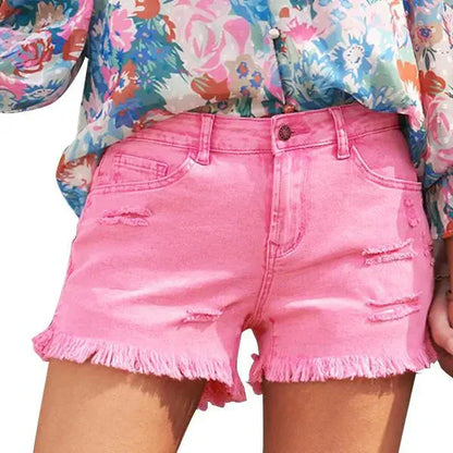 Women's Casual Mid Rise Denim Shorts