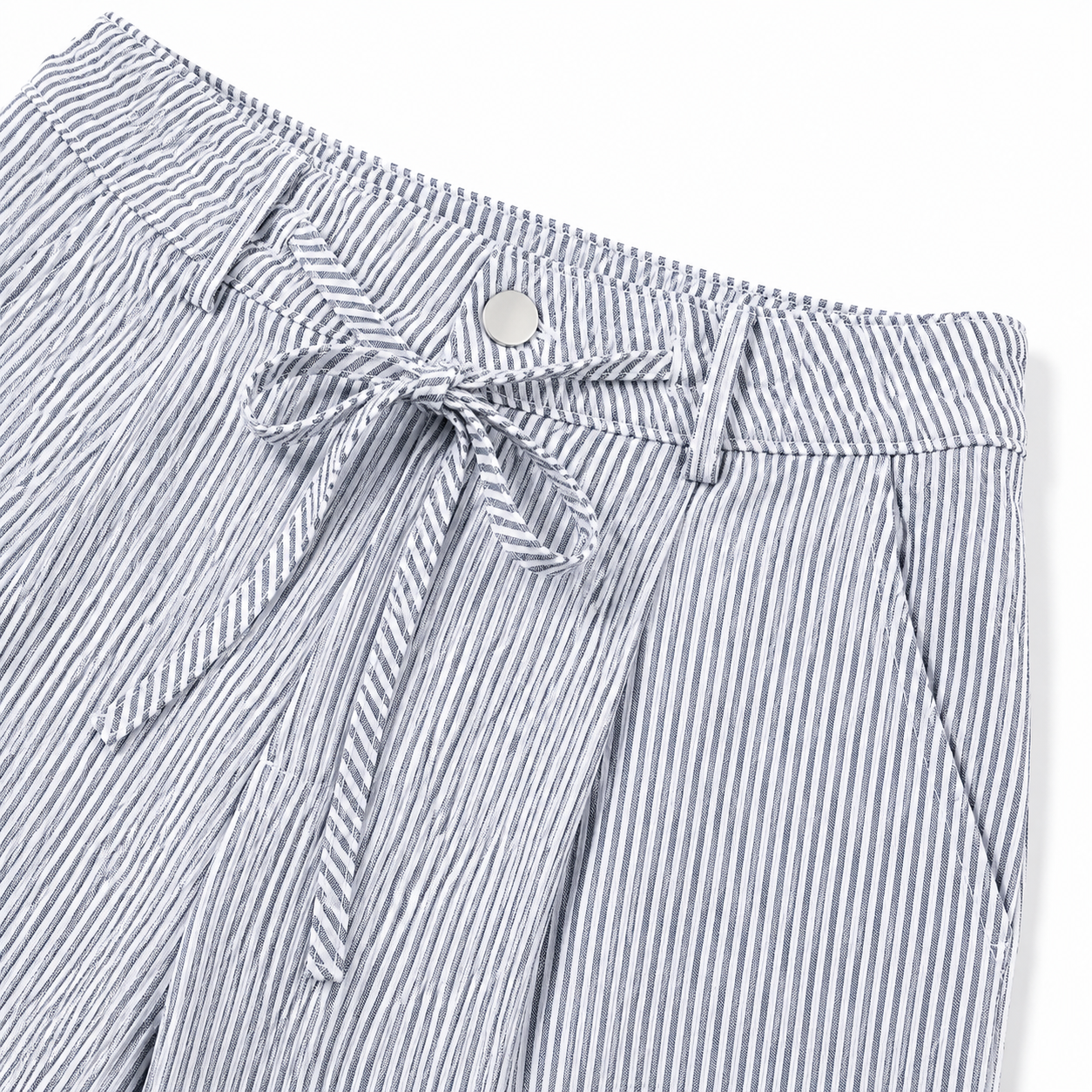 ⚡FINAL SALE⚡- Women's  Striped With Pockets Black Baggy Low Rise Wide Leg Pants