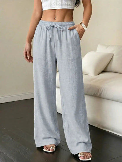 Casual waist-cinching pants suitable for couples and unisex wear, ideal for all seasons; versatile and easy to pair