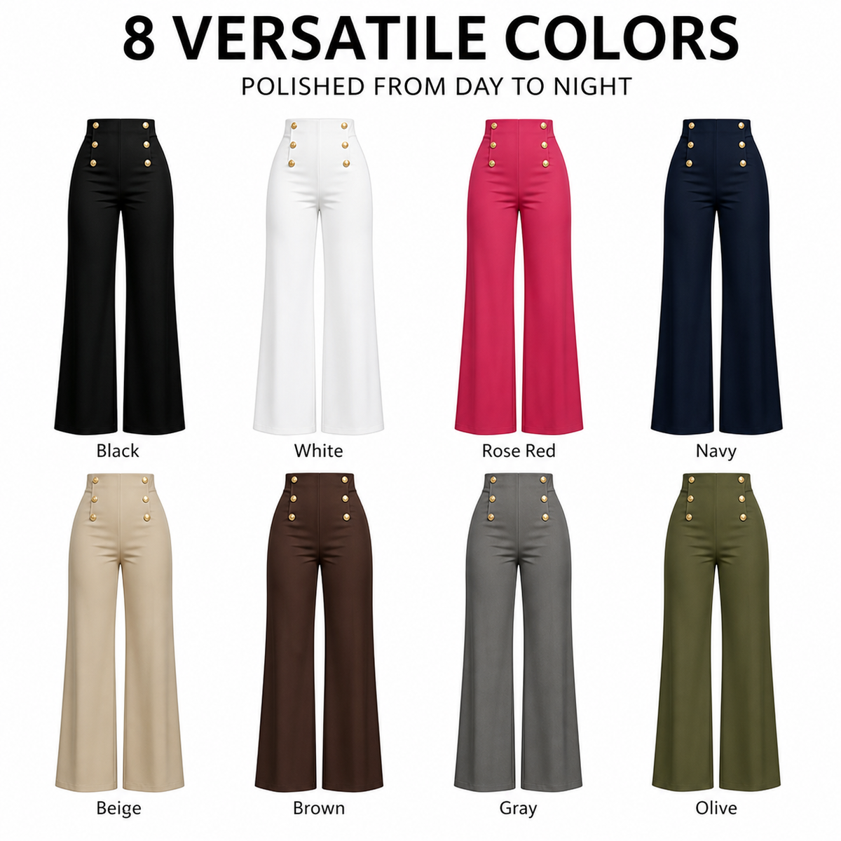 ⚡FINAL SALE⚡- Women’s fashion casual  high-waisted loose wide-leg pants