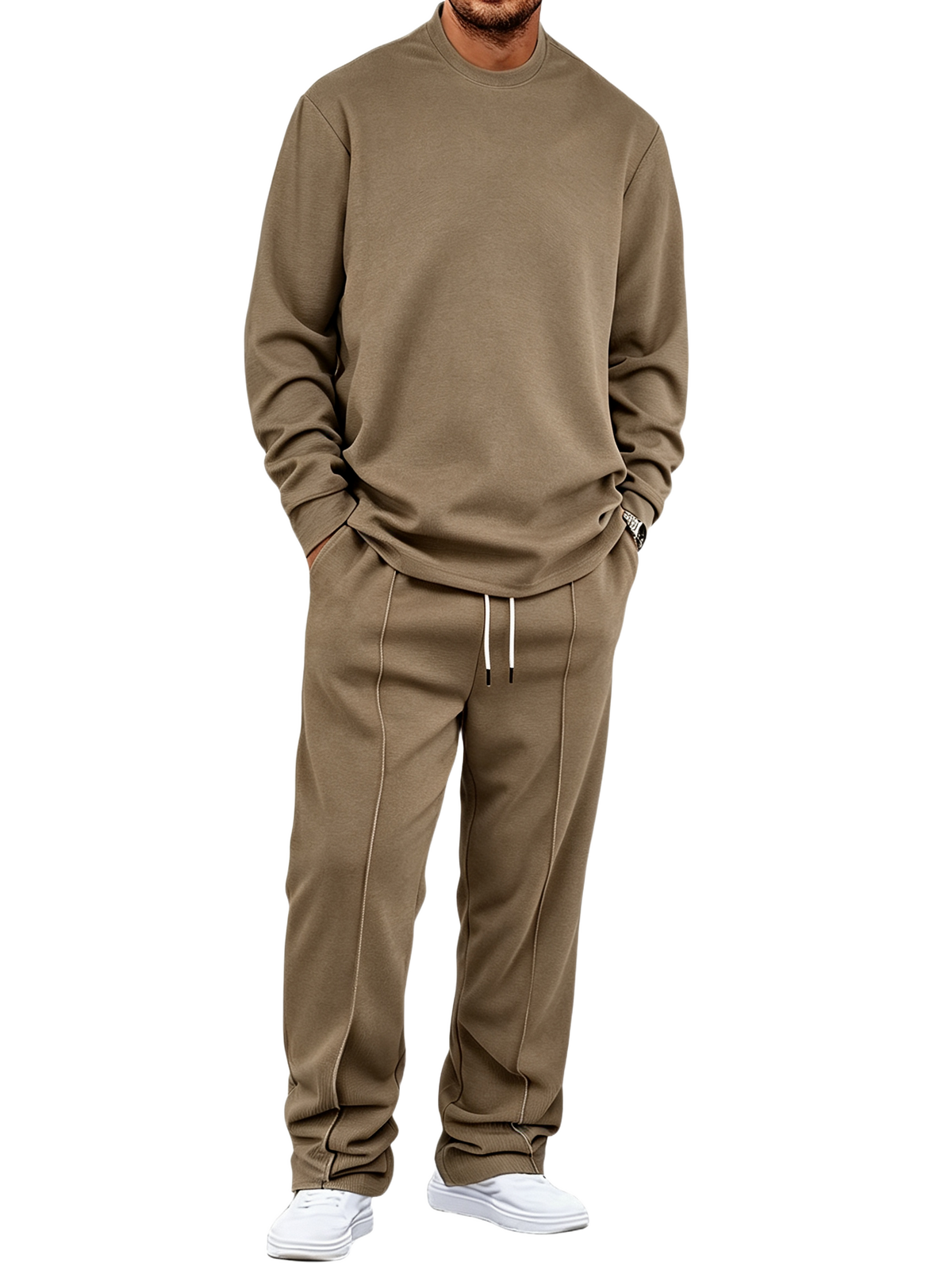 🔥Men'S Solid Color Waffle Casual 2pcs Set